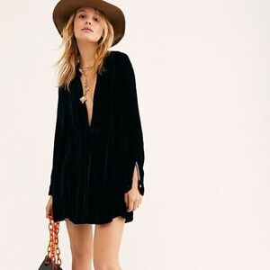 Free people Black velvet Dress